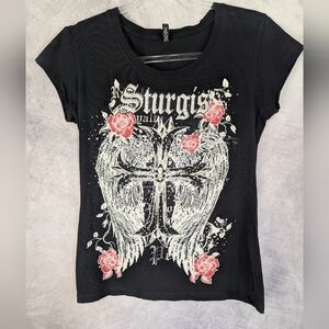 Sturgis Black Hills Rally By Sweet Girl Size XL Youth Roses/Wings/Cross
